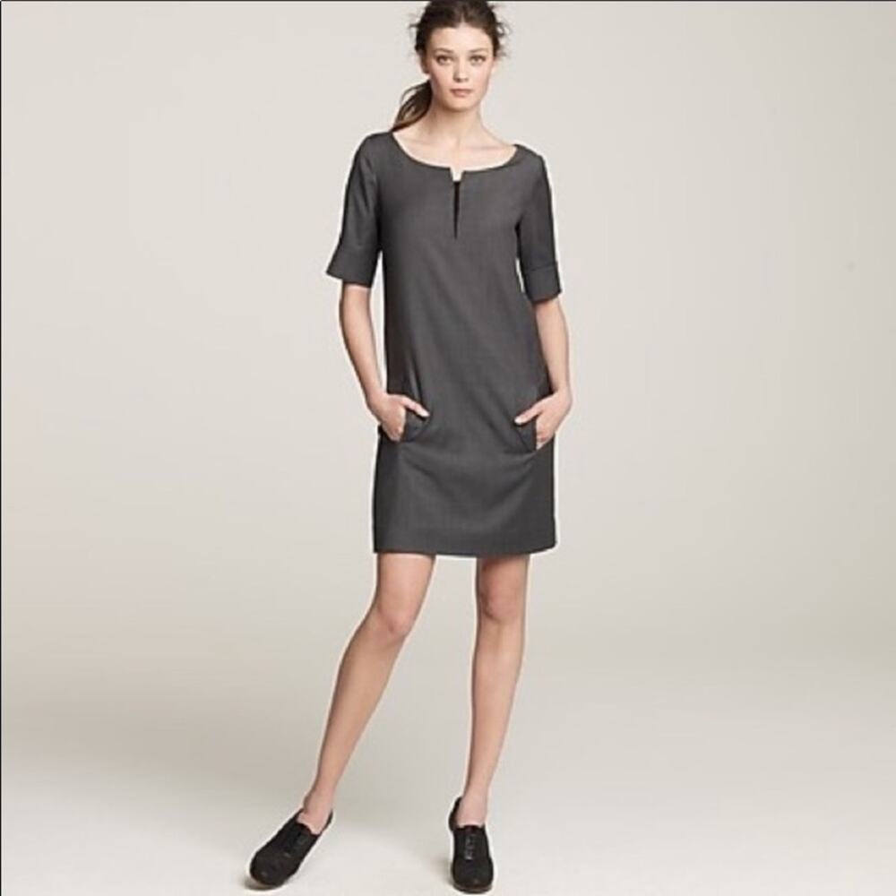 J. Crew Hana Super 120’s Gray Wool Dress